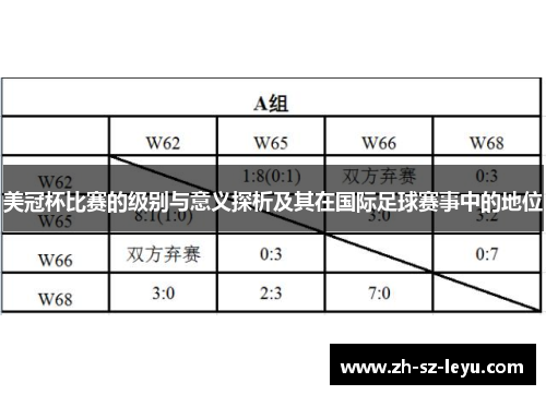 美冠杯比赛的级别与意义探析及其在国际足球赛事中的地位