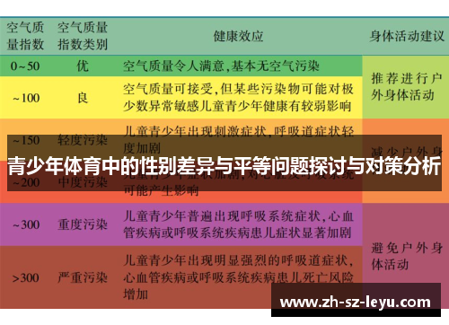 青少年体育中的性别差异与平等问题探讨与对策分析